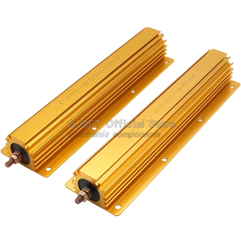 1 шт. RXG24-300 Вт, высокая мощность, золотой алюминиевый резистор в алюминиевом корпусе/ограничение тока, резистор декодера предварительной зарядки 0,1 3 4 5 20 10 Ом 10 кОм