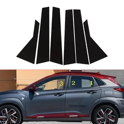 Fit For Hyundai Kona Encino Kauai 2018 2019 2020 2021 2022 2023 Glossy Black Pillar Post Window Trim Door Side Cover Sticker