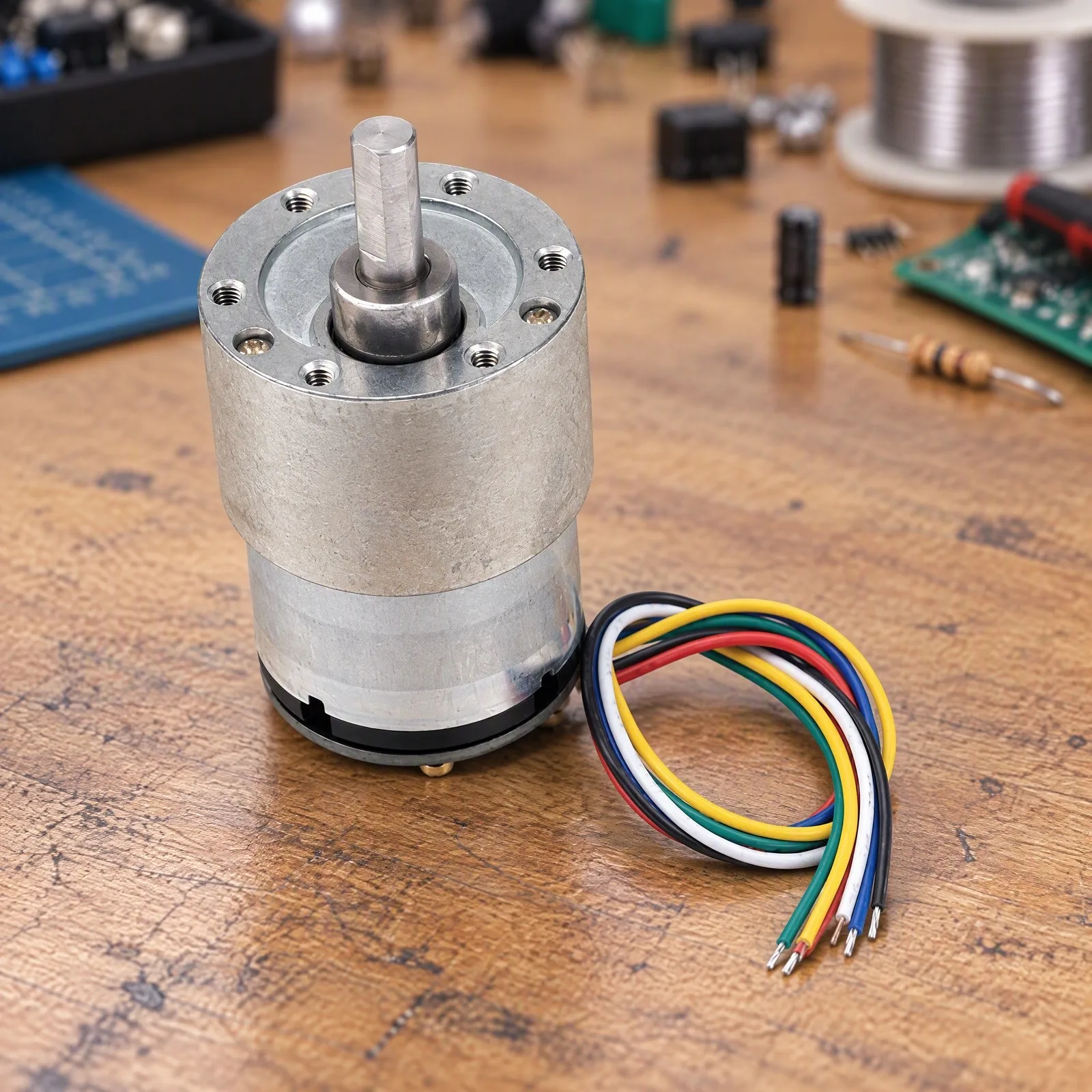 12V DC JGB37-520 Gear Motor with Full Metal Construction and Encoder for Reliable Operation in Temperature Range 40C to 120C