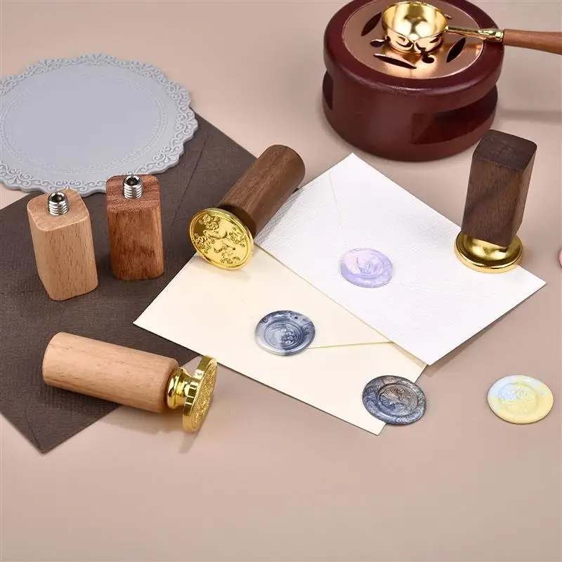 Beech Wood Wax Sealing Stamp Handle Tools Retro Pearwood Walnut Handles DIY Scrapbooking Envelope Wedding Card Invitation