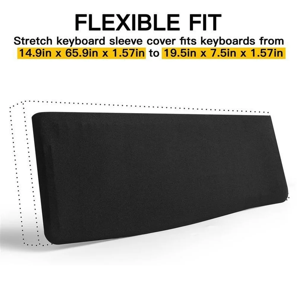 Elastic Milk Silk Keyboard Cover For Standard Mechanical Gaming PC Dust=Proof Black Protector 46*16*4cm/ 38*15*4cm