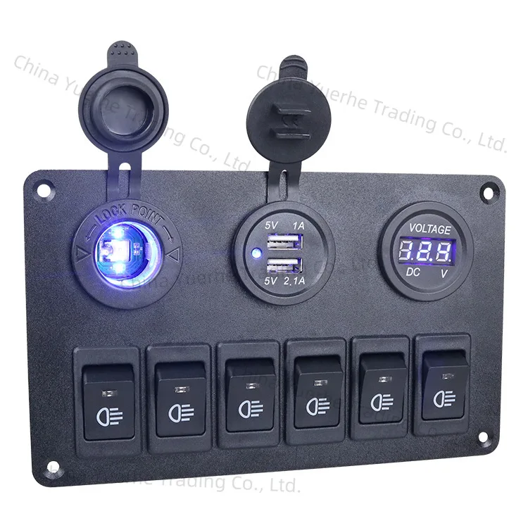 

Автомобильное модифицированное автомобильное зарядное устройство для яхты с водонепроницаемым переключателем фар USB с панелью