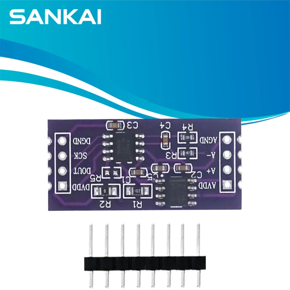 CS1237 24-Bit Sigma-Delta ADC Board, PGA 1/2/64/128, 2-Wire SPI, 2.7-5.5V for Arduino/Weighing