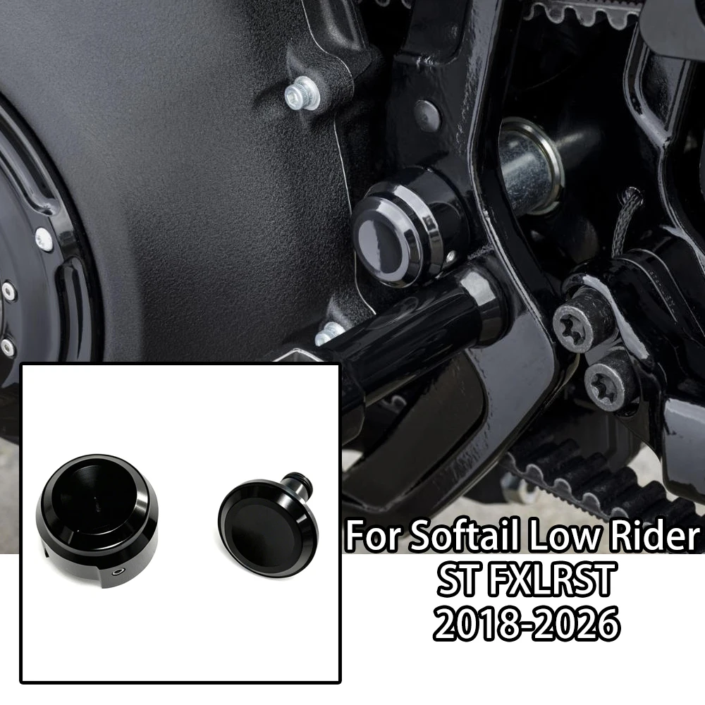 

Motorcycle Black Rear Swingarm Axle Nut Cap Cover Protector For Harley Davidson Softail Low Rider ST FXLRST 2018-2026