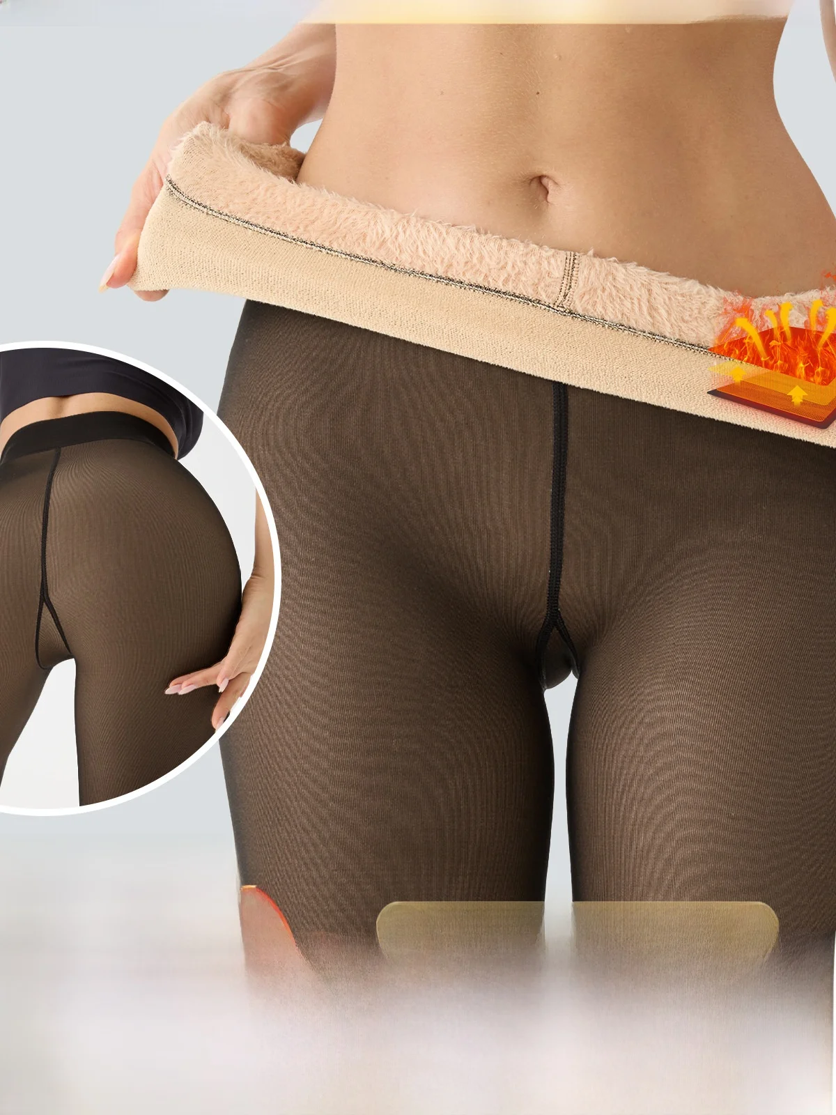 سراويل ضيقة مخملية كبيرة جدًا دافئة بطبقة أساسية ممتدة سراويل نسائية ربيعية طويلة مادة أخرى 00%