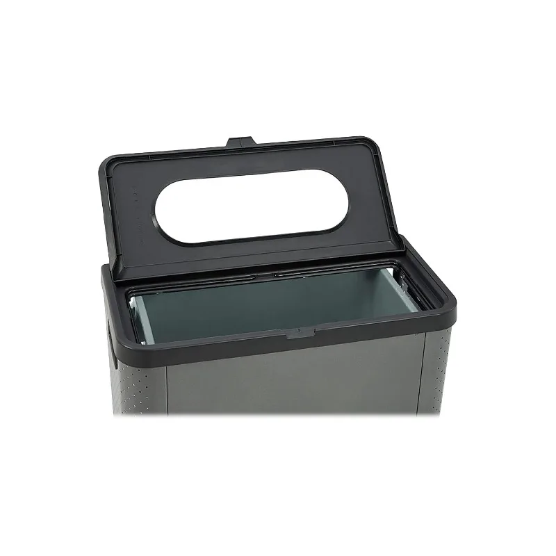 حاوية مرتفعة، سلة مهملات معدنية مزخرفة ثلاثية الجوانب أو غطاء، تعبئة أرضية سعة 23 جالونًا، لؤلؤة دار #4