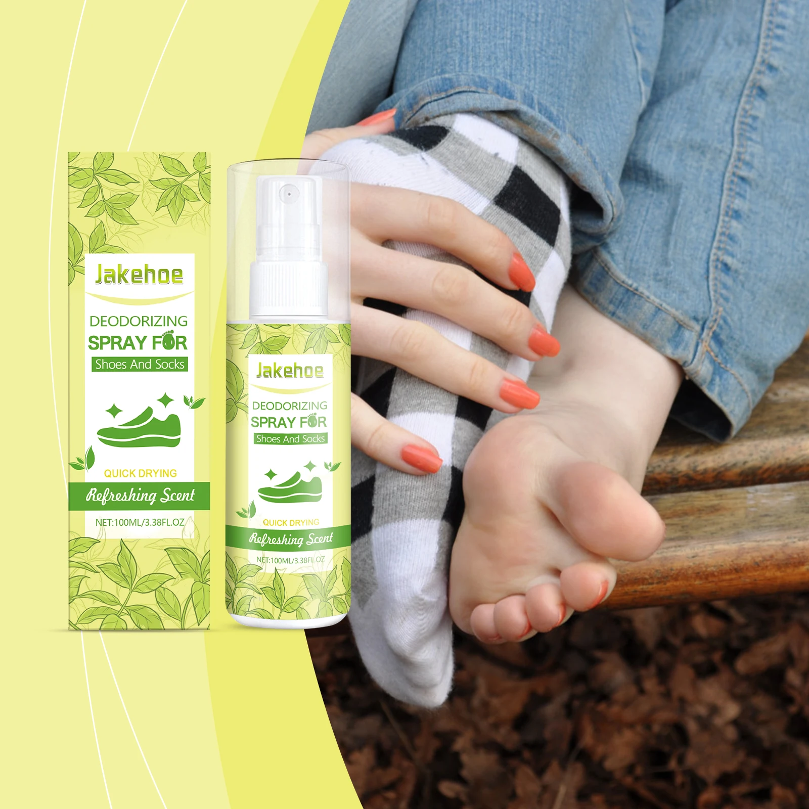 

Shoe Deodorizer Effectively Remove Odor Dirt Long-Lasting Drying Refreshing Antibacterial Natural Sock Deodorizing Removal Spray