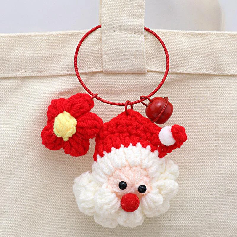 1 Pcs Christmas Themed Knitted Pendant With Woolen Thread Weaving For Santa Claus