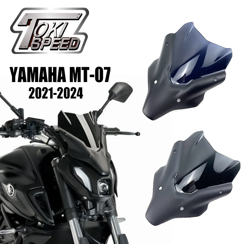 Motorcycle Accessories Sports Black Windscreen Windshield Visor Fits For YAMAHA MT-07 2021 2022 SP MT07 2021-2024 FZ07 FZ-07