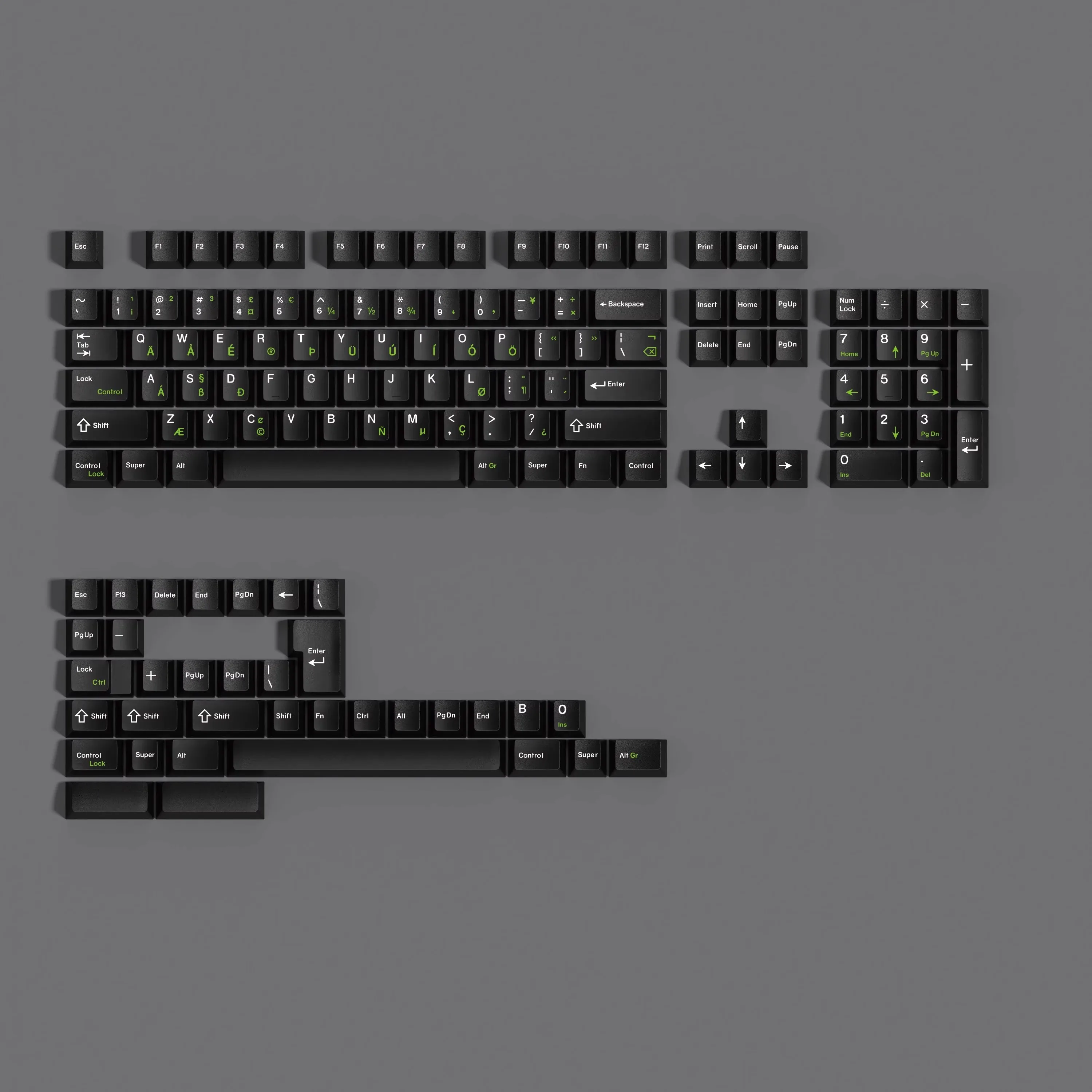 1 مجموعة JTK-Griseann GP أغطية المفاتيح PBT صبغ الفرعية مفتاح قبعات الكرز الشخصي مقاوم للضوء Keycap ل أليس Wooting مزدوج B سبليت المسافة