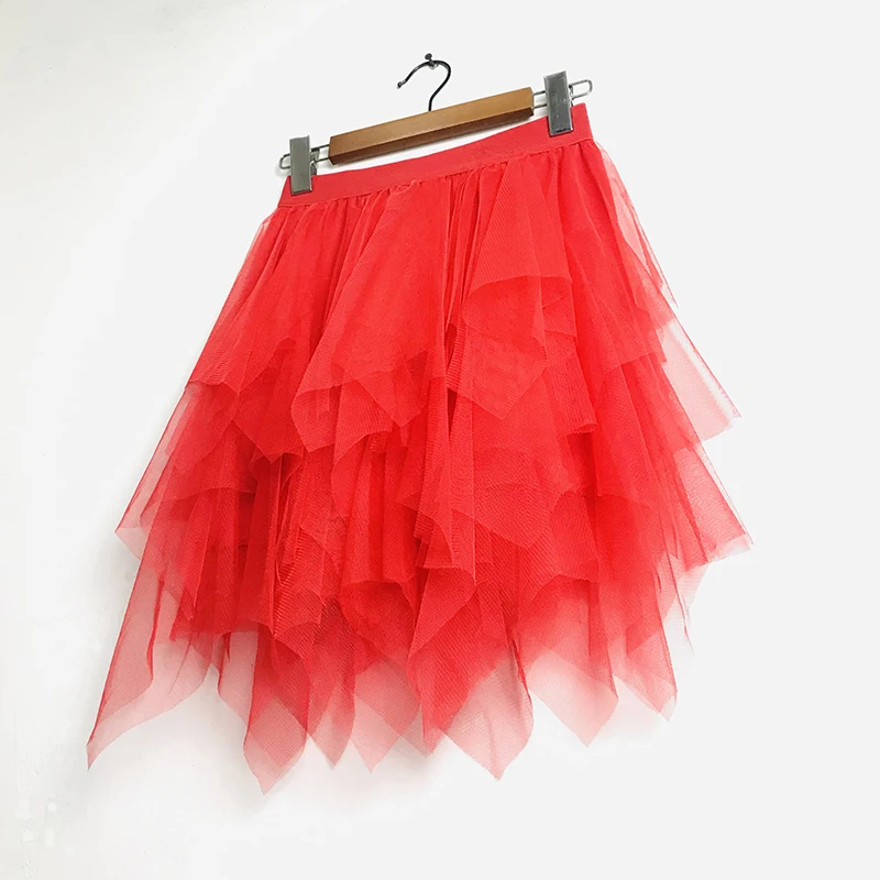 

Юбка с высокой талией Me f, женская пышная юбка, красная корейская юбка трапециевидной формы, однотонная, лето 202