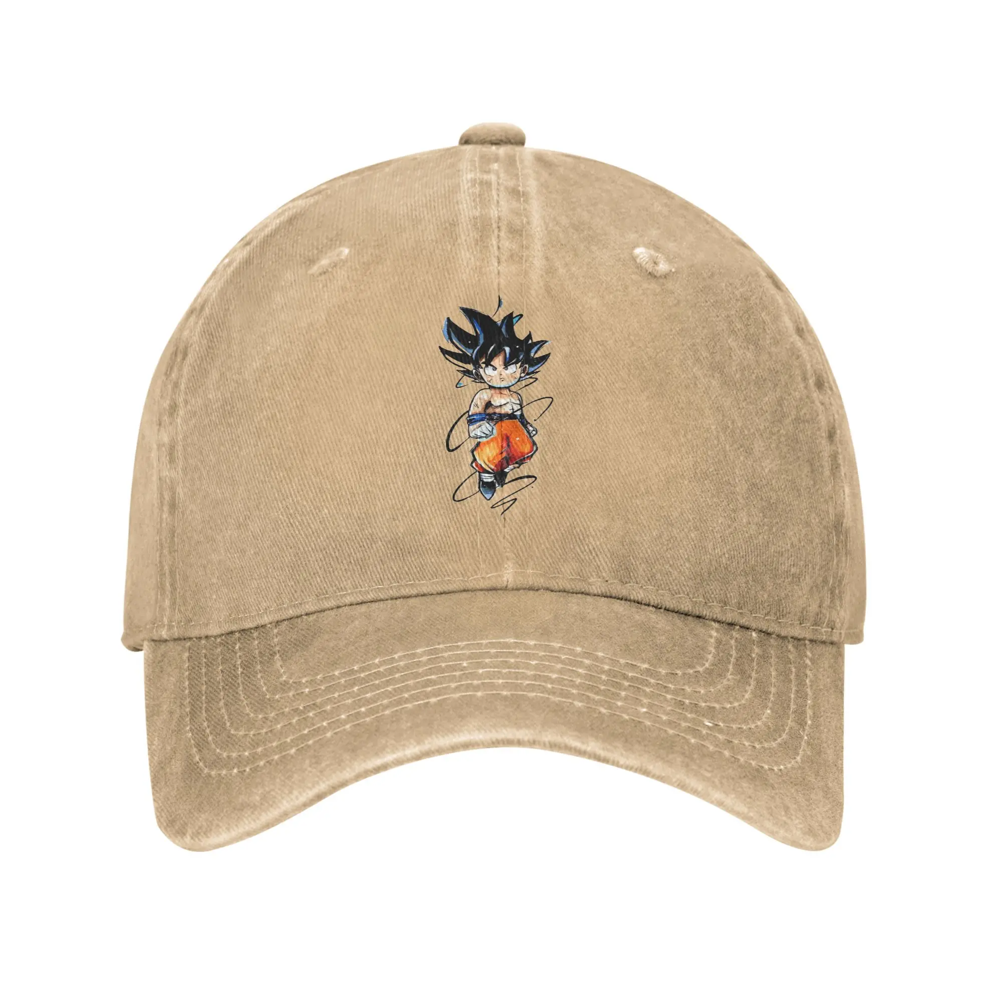 

DBZ dragon ball The Chibi Powerful Hero Baseball Cap Unisex Distressed Washed Snapback Hat Outdoor Unstructured Soft Has Cap