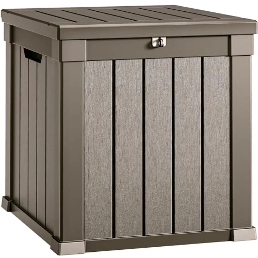 

Deck Box 51 Gallon Weatherproof Outdoor Storage Container for Patio Cushions Pool Supplies Garden Tools Lockable Lid and Side H