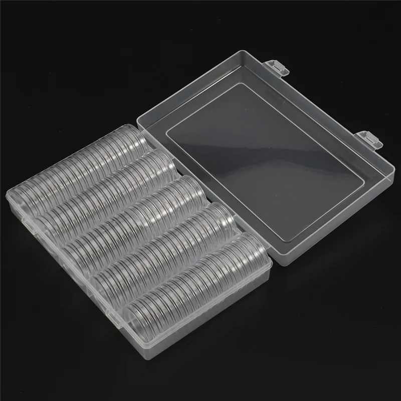 Portamonete ABJI-17/20/25/27/30 mm, capsule per monete d'argento da 400 pezzi con guarnizione in schiuma, portamonete professionale per la raccolta di monete