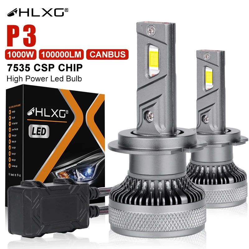 H7 H4 H11 Faro LED de alta potencia CSP Canbus H1 H8 9005 HB3 9006 HB4 9012 HIR2 1000W 100000 Lámpara LM Turbo 6000K 4300K Luz de coche