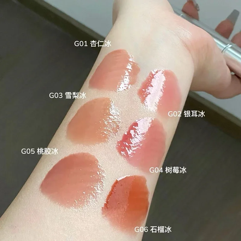 JudydoLL Ice Drill Lip Glaze LipGloss Lip Serum Mirror Water Gloss Fade Lip Lines Nude Lipstick Rare Beauty Makeup Cosmetics