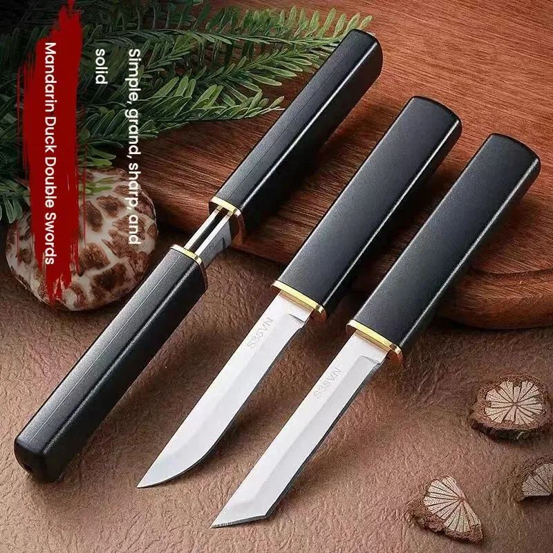 High-end Kitchen Knives Double Knife 2in1 Knife Double Blade Combination Meat Cleaver Peeling Barbecue Fishing Cutting Tools