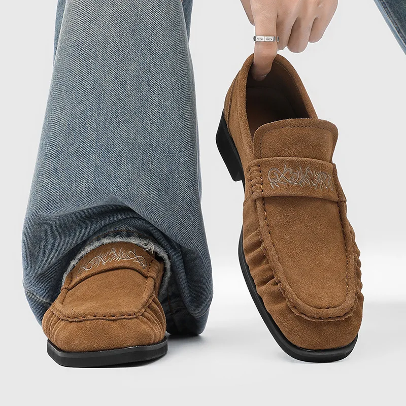 

High Quality Men's Shoes Platform Business Dress Shoes British One-pedal Casual Shoes for Men Comfort Loafers Zapatos De Hombre