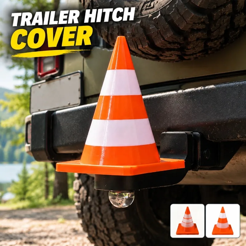 Traffic Cone Trailer Hitch Cover 8x8x8cm 65g, Creative Funny Mini Traffic Cone Tow Ball Protector, Dustproof Trailer Coupling