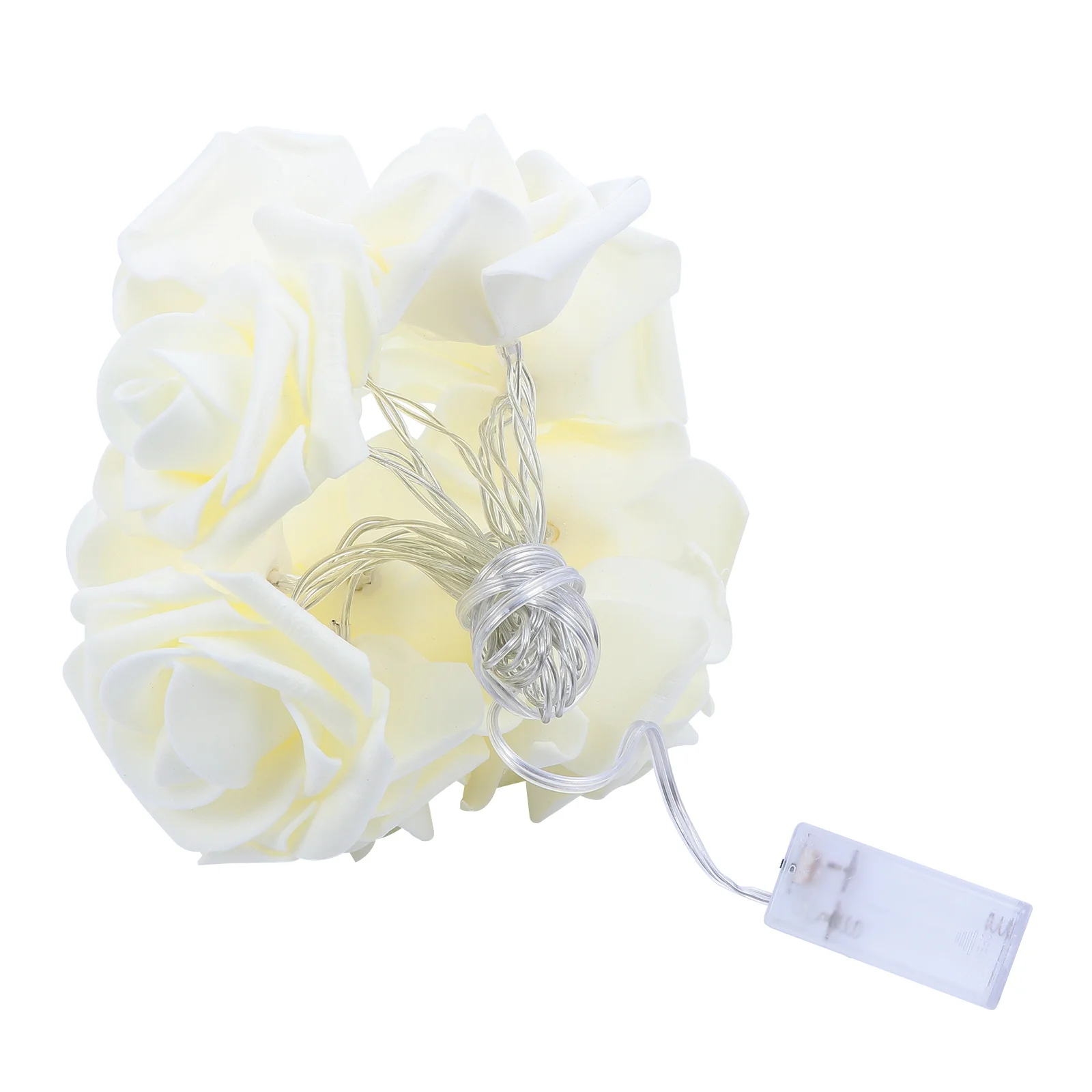 

1Pcs Warm White LED Rose String Lights 15M Long Life-Like Rose Design Christmas Party Decor for Indoor Wall Window Tree Use