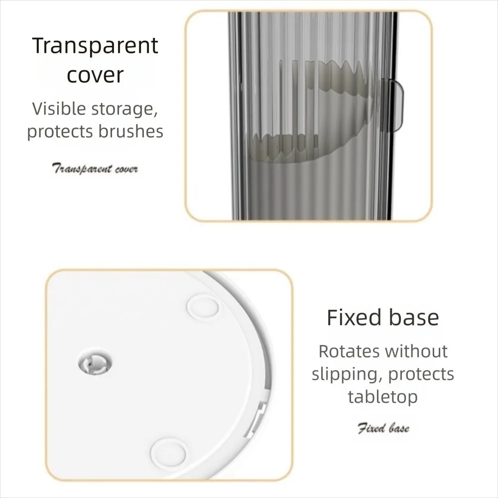 

360 ° Вращающийся держатель для кистей для макияжа с крышкой, пылезащитный контейнер для губной помады, роскошный косметический органайзер, прозрачный большой вместительности