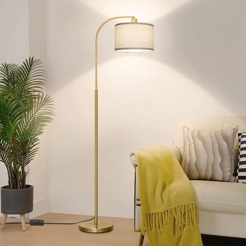 

LED Floor Lamp Fully Dimmable Modern Standing Lamp Arc Floor Lamp with Adjustable Drum Shade, Tall Pole Reading