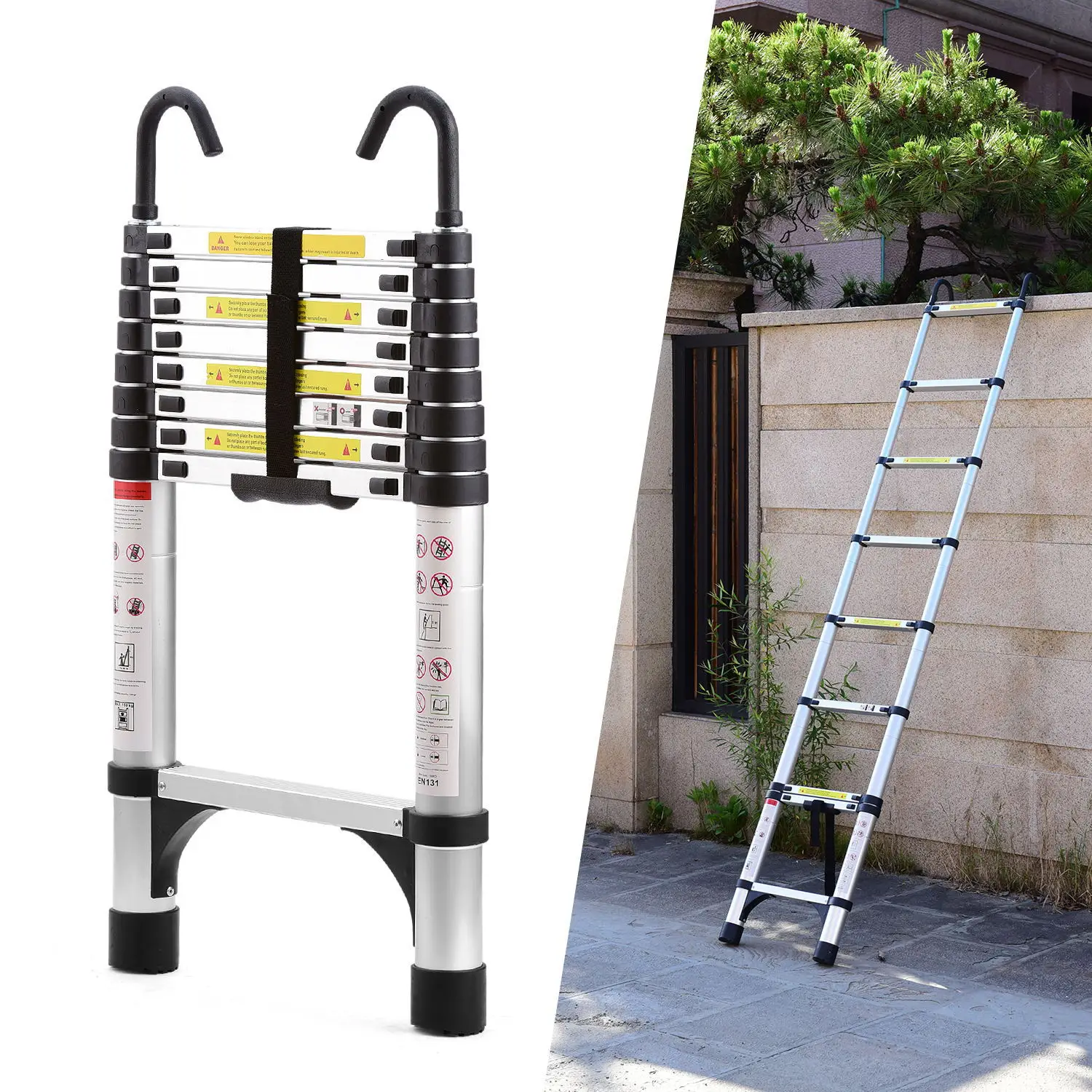 

Wholesale Thickened Aluminum Alloy Telescopic Folding Ladder Portable Multi-Purpose Extension Ladders For Home Use & Engineering