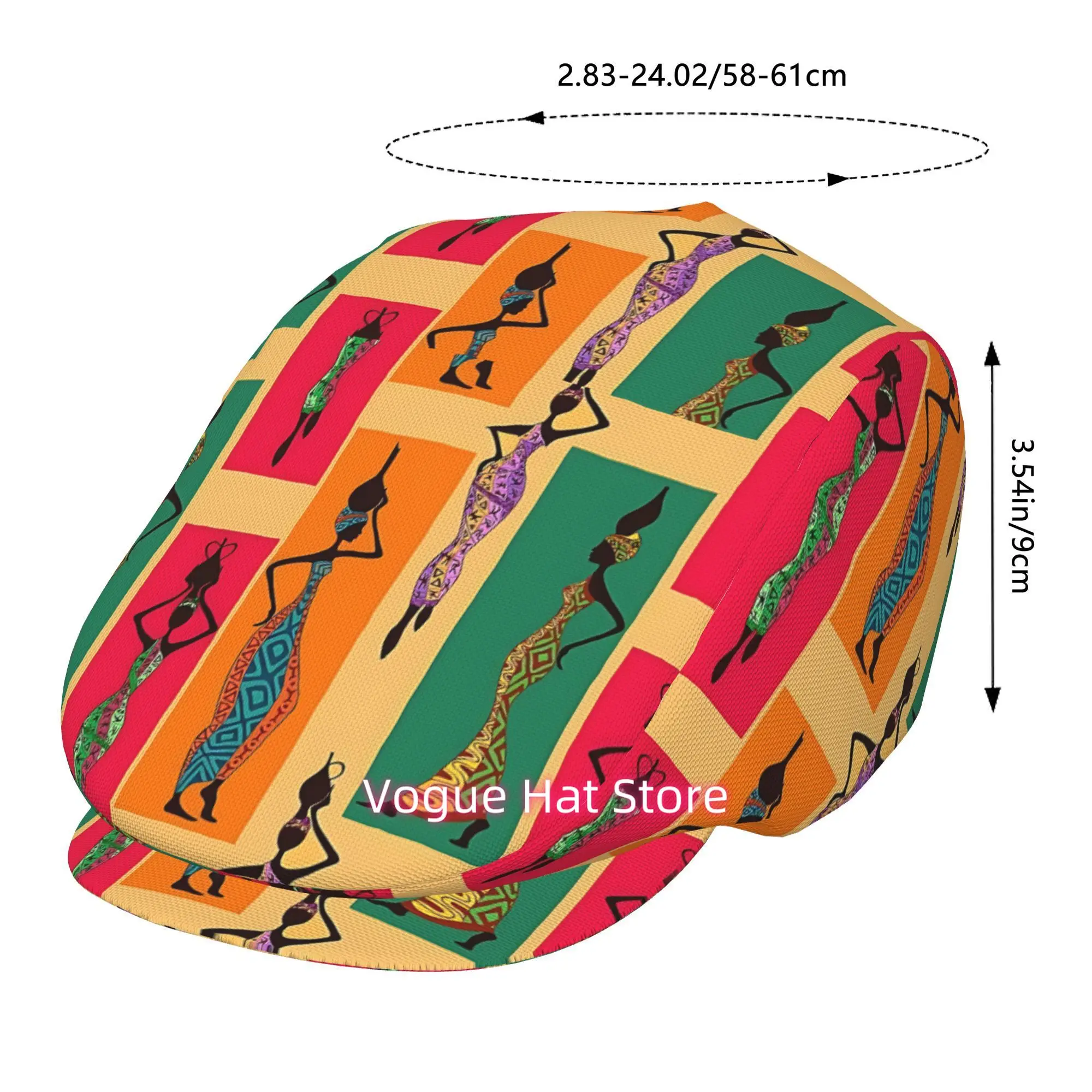 1pc of African-Inspired Beret with a Full Print, a Vintage Newsboy Hat, Suitable for Everyone, an Essential Fashion Item for Bot