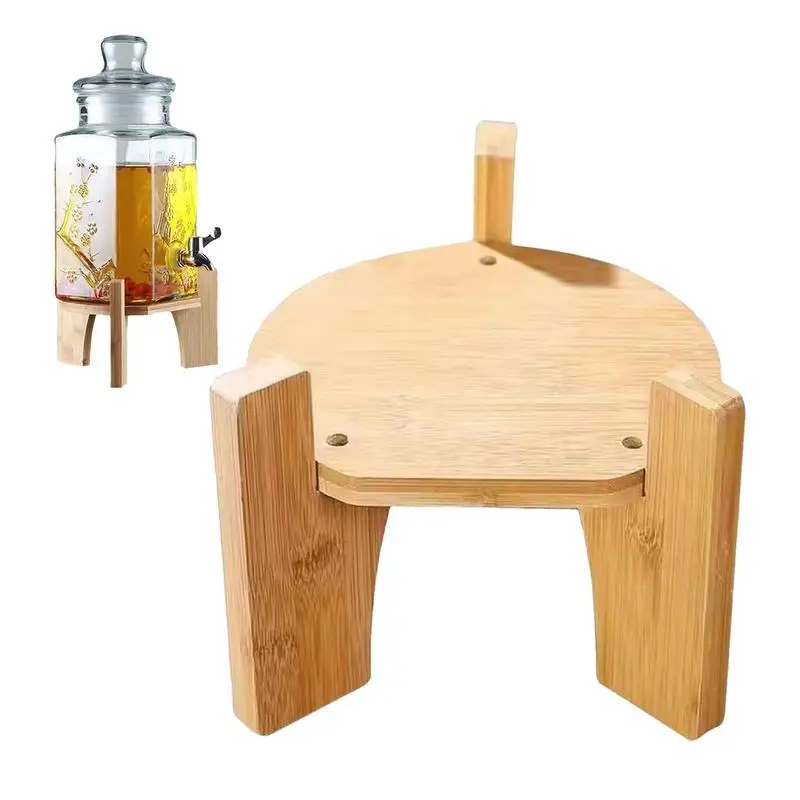 

Drink Dispenser Stand Elegant Water Jug Stand Water Bottle Stand Multi-Functional Wood Stand For Home Parties Catering Events