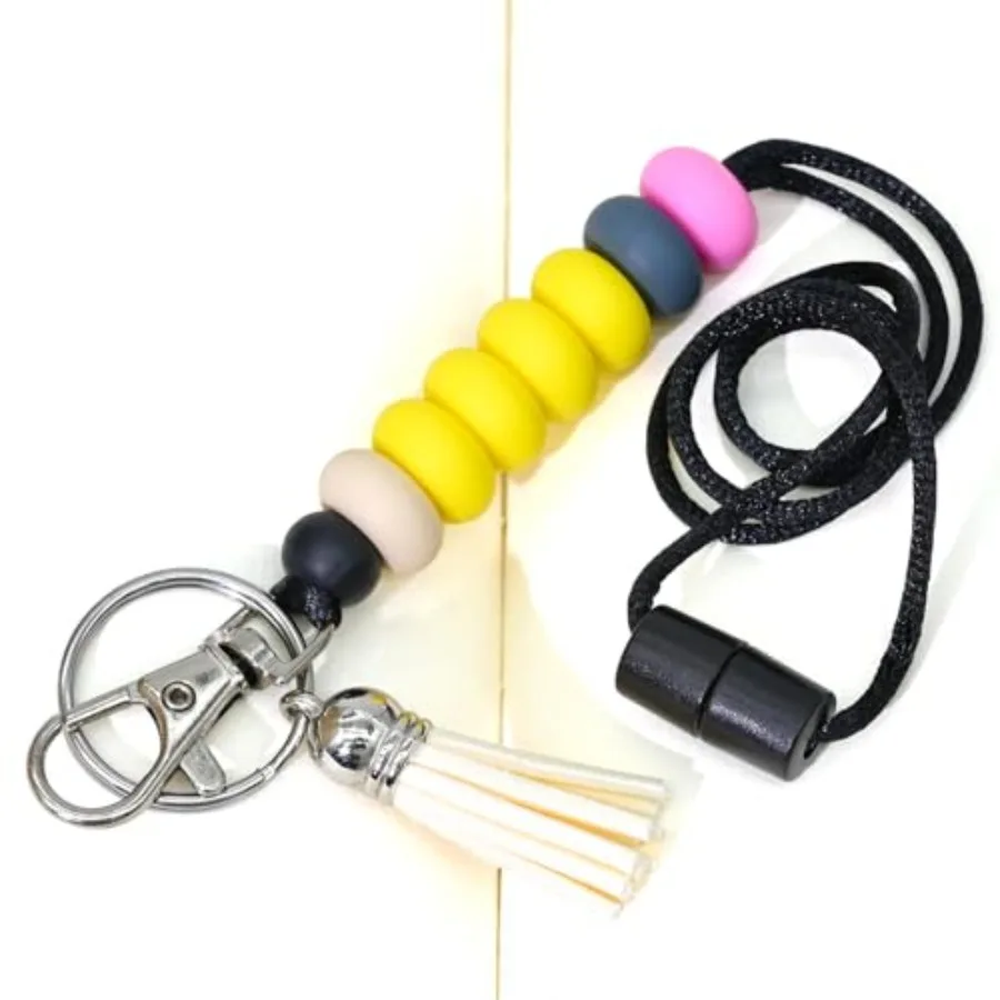 

Учительские ремешки для идентификационных бейджей для женщин, силиконовые ремешки с бусинами для держателя бейджей и цепочки для ключей, эстетический отрывной ремешок