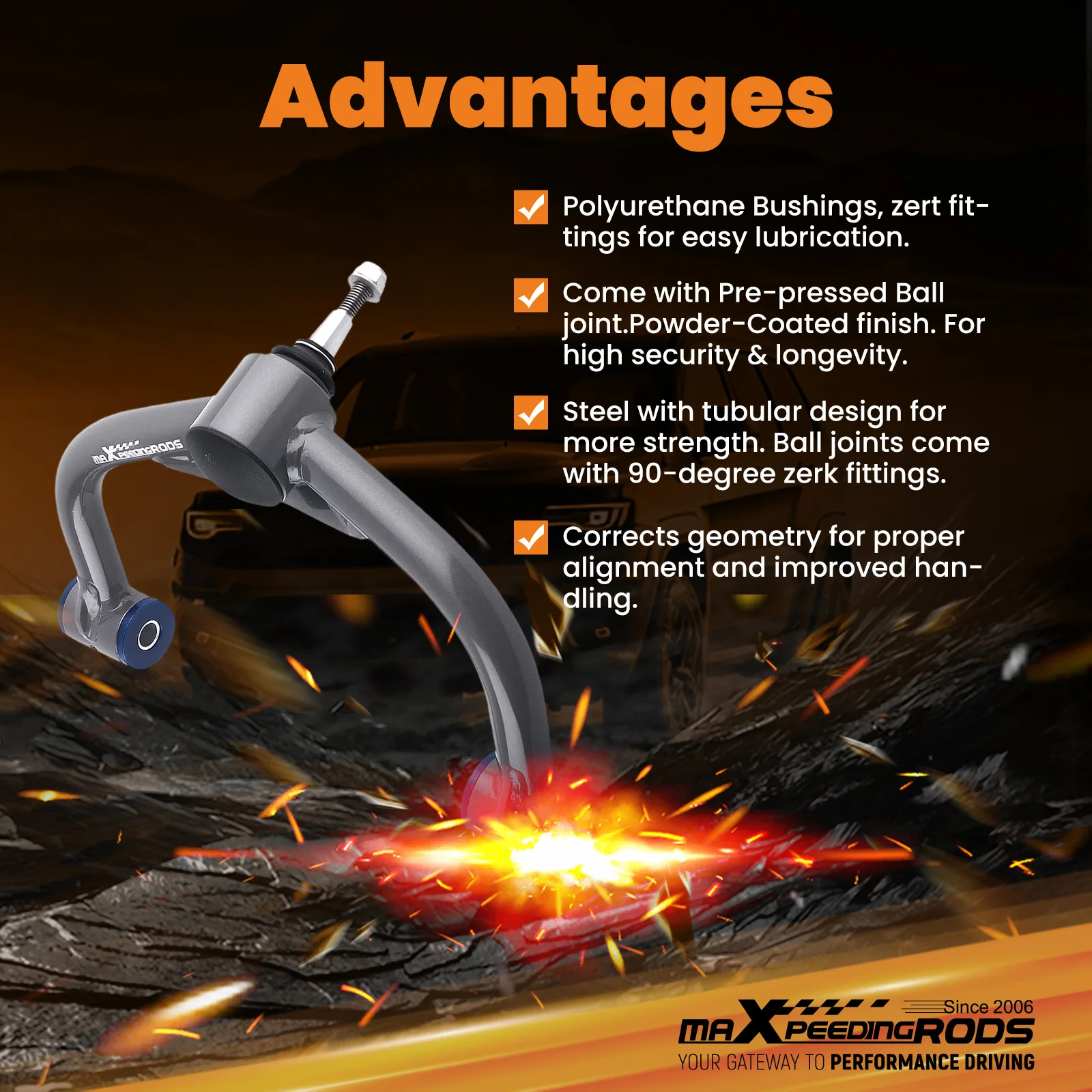 نظام تعليق أذرع التحكم العلوي 2-4 بوصة لسيارة Silverado 2500HD 3500HD 2011-2020