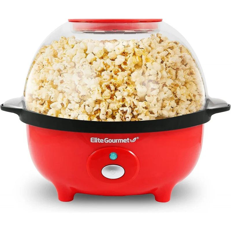 EPM330R Automatic Stirring 12-cup Popcorn Maker Popper, Hot Popcorn Machine w/Measuring Cap & Built-in Reversible Serving Bo