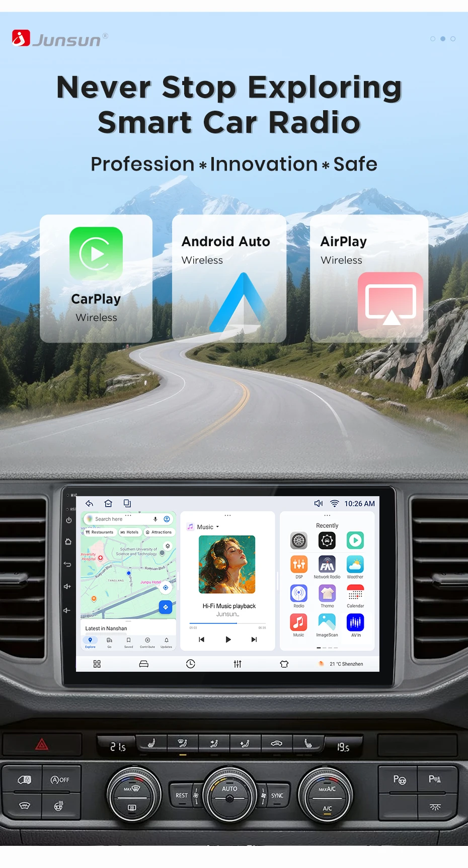Android Autoradio für Volkswagen (VW) Crafter Mk2 (SY/SZ) 2017-2021 GPS-Navigation, Multimedia-Player, WiFi, DSP, RDS, BT, SWC, IPS-Touchscreen