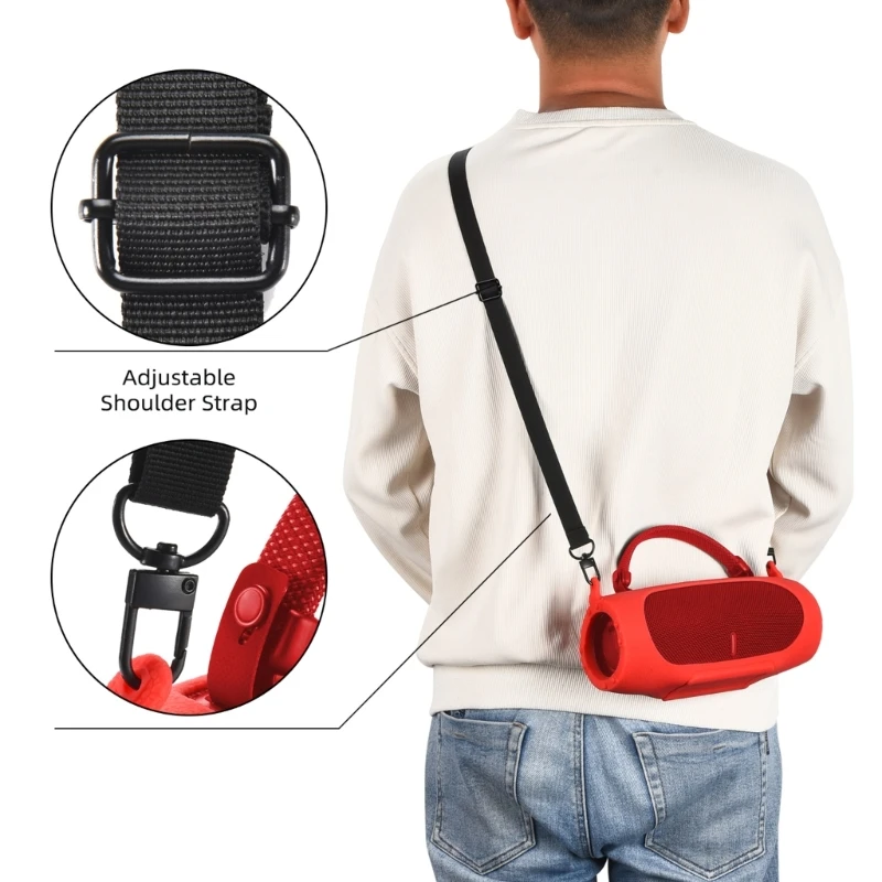 غطاء حالة تخزين سفر محمول غطاء حالة السيليكون مقابل شحن 6 مكبرات صوت .066A