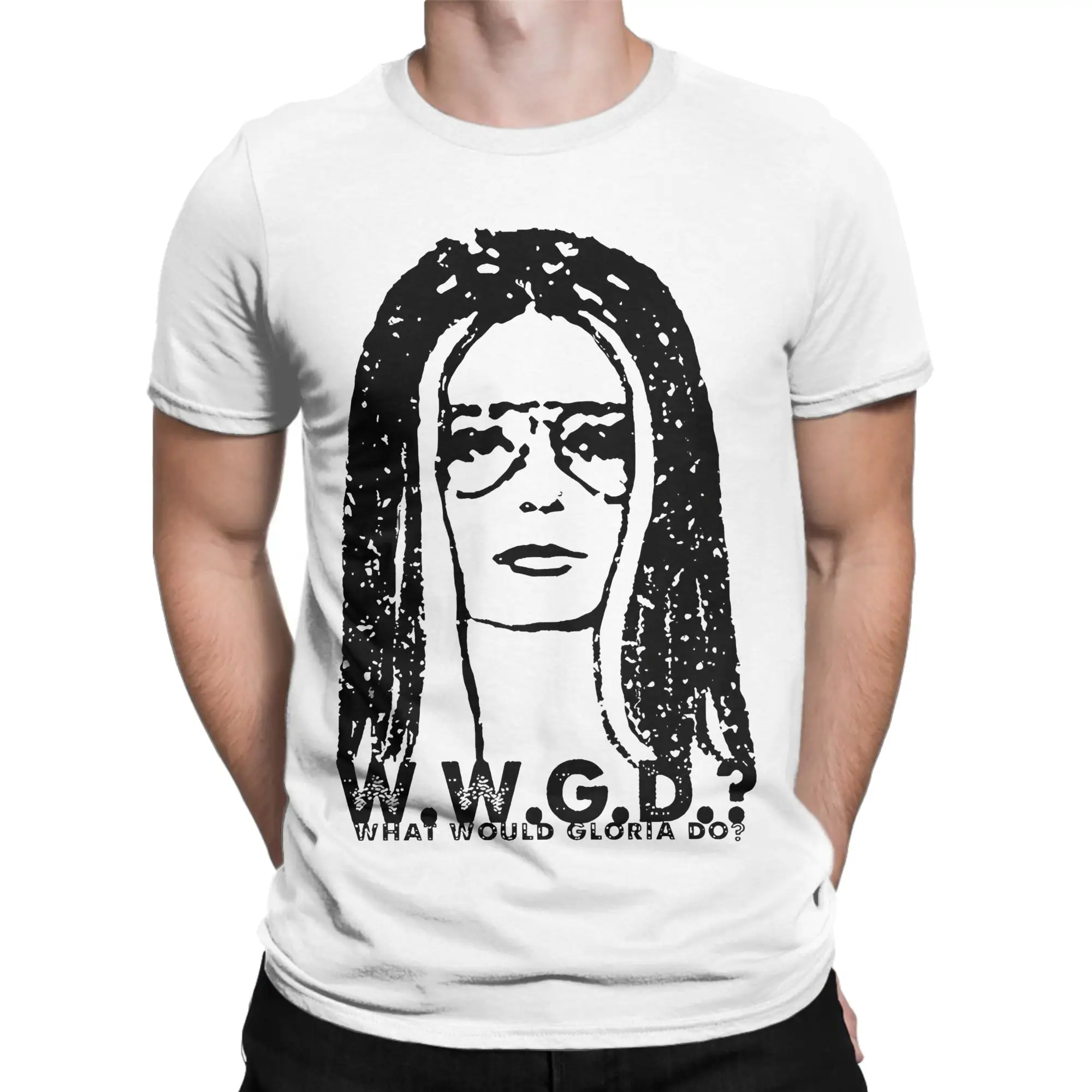 Leisure Rip Gloria Steinem T-Shirts Men Women's Round Collar 100% Cotton T Shirt  Short Sleeve Tees Plus Size Tops