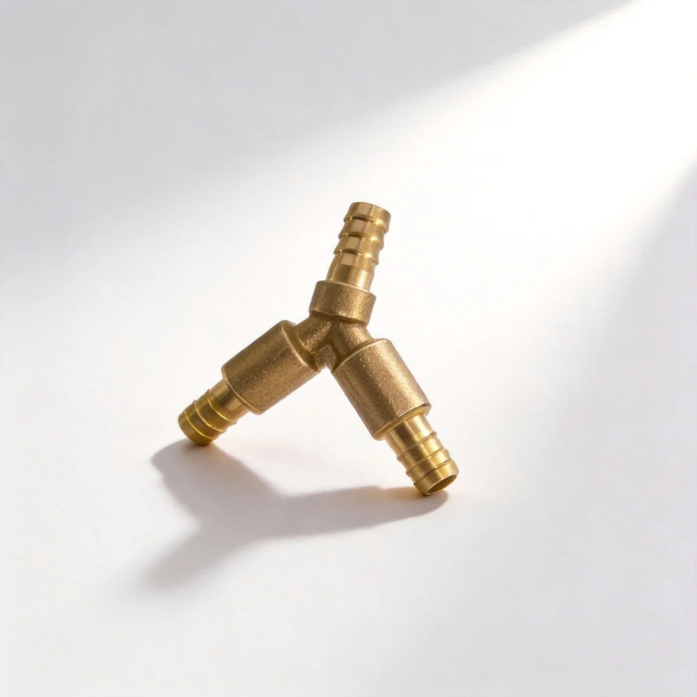 Brass For Gas Valve Y Type Tee Connector for Liquefied For Gas Stove Systems with Built-in Clips for Secure Connection