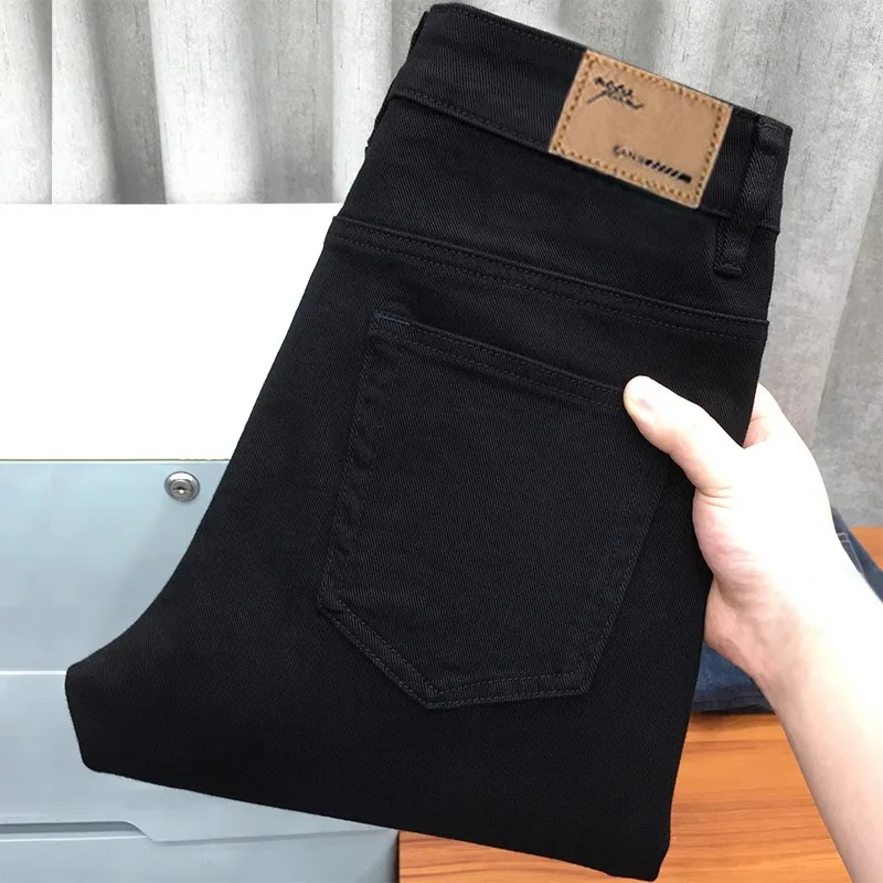 

Джинсы с высокой талией больших размеров, женские, облегающие, фасон «карандаш», весна-осень, из хлопковой эластичной ткани, на пуговицах и молнии.