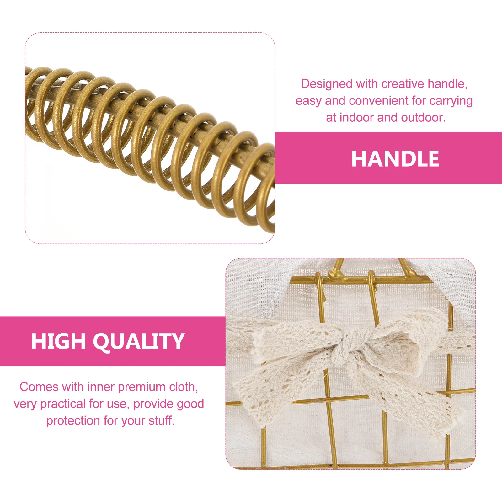 

Wrought Iron Storage Basket Rustic Home Organizing Basket Premium Cloth Interior Handy For Clothing Accessories Food Household