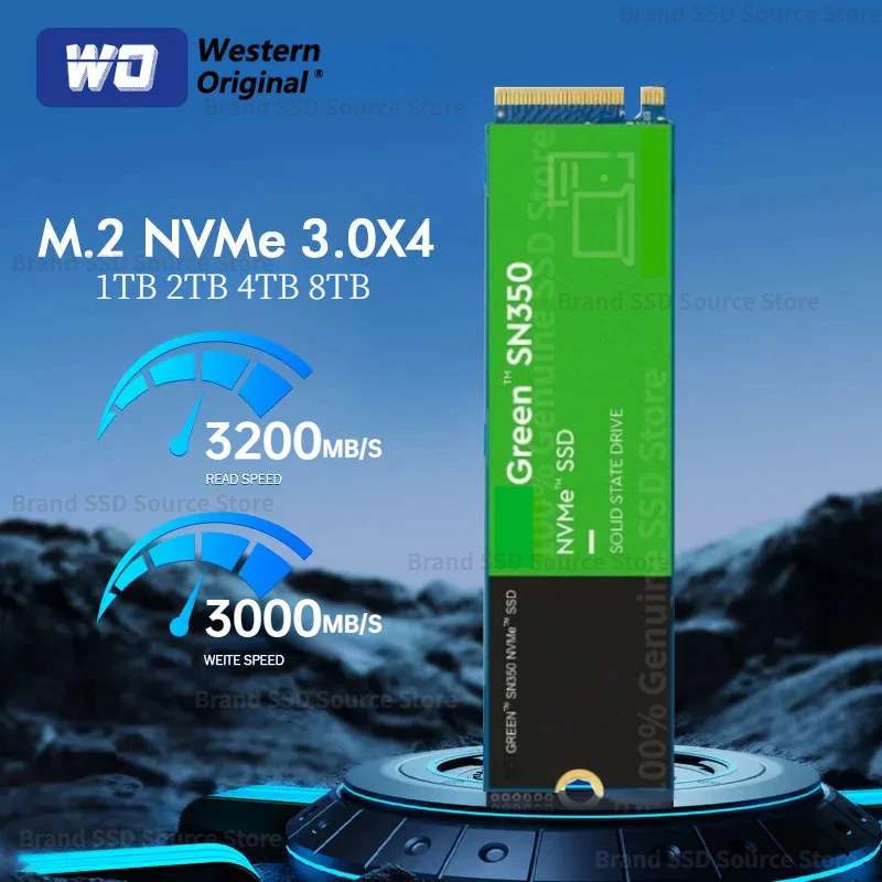 

Western Original Green SN350 1TB 2TB 4tb NVMe SSD PCIe 3.0 M.2 2280 250GB 500GB Drives for Laptop Mini PC Notebook Computer ps5