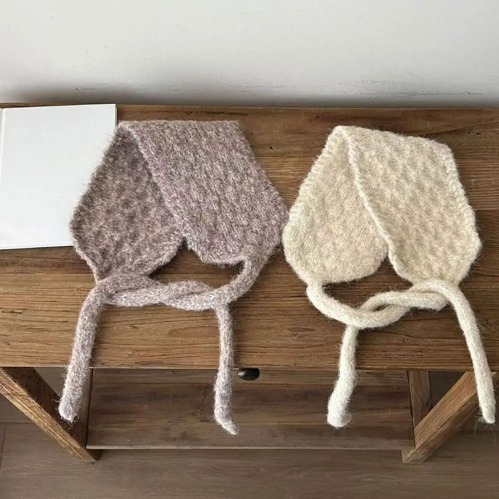 تنوعا Ins نمط غطاء للأذنين بلون محبوك حزام قبعة الأناناس نمط الأذن الدافئة نصائح الخريف الشتاء