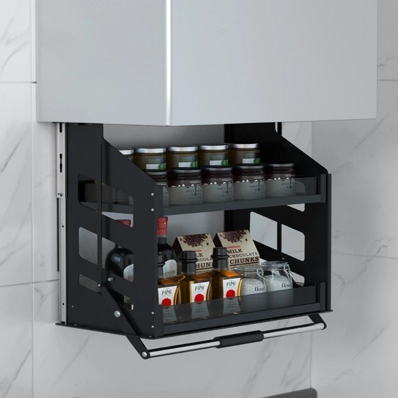 

Kitchen hanging cabinet lift-down damping up and down lift basket