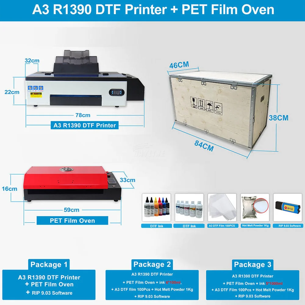 Printer factory price digital DTF printer t shirt printing machine for custom apparel printing, can print on shirts and any fabr