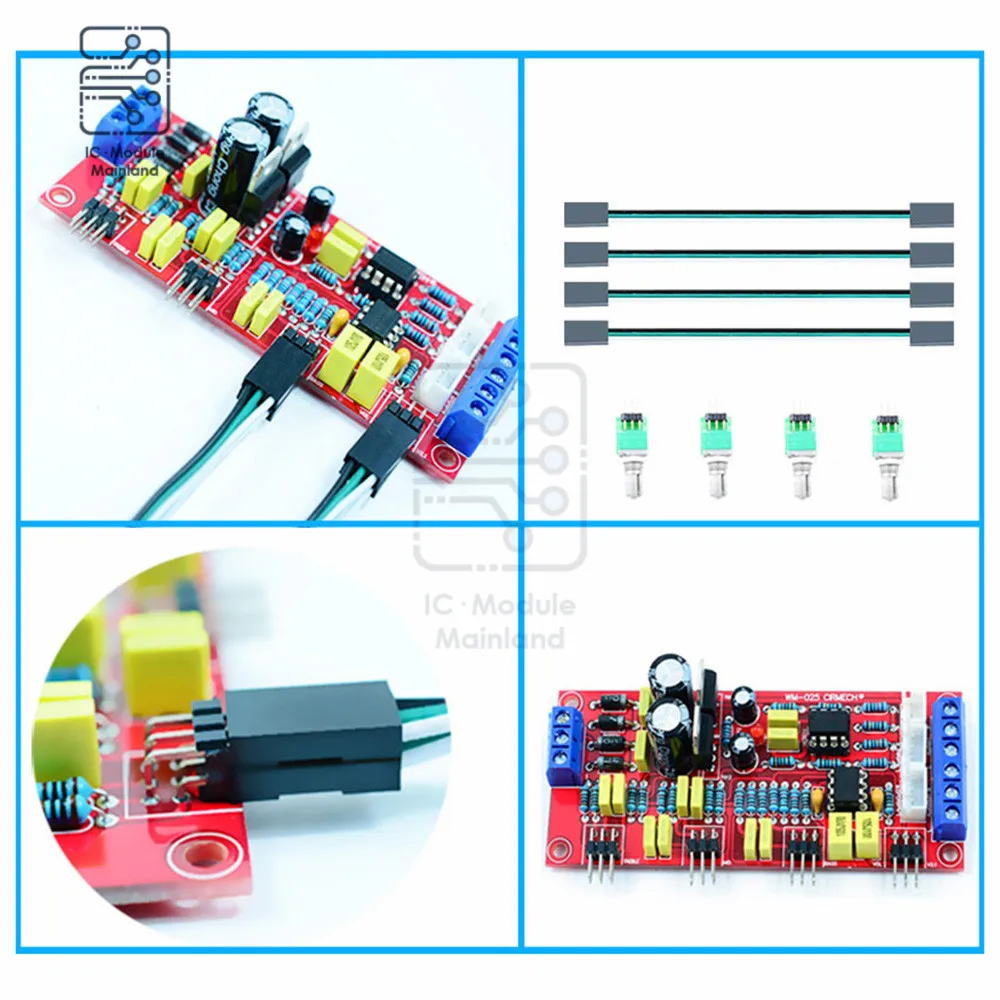 NE5532 Preamplifier High Bass High Potentiometer Tone Preamplifier Hi-Fi Amplifier Control Board Module for Diy Amplifiers