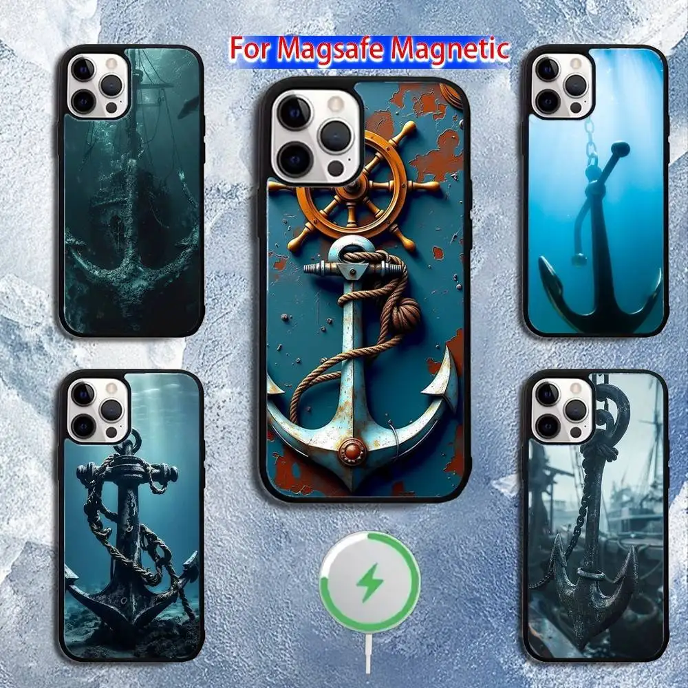 

Anchor Sailing Phone Case For iPhone 16,15,14,13,12,11,Pro,Max,Plus,Mini,Magsafe,Magnetic Wireless Charging Case