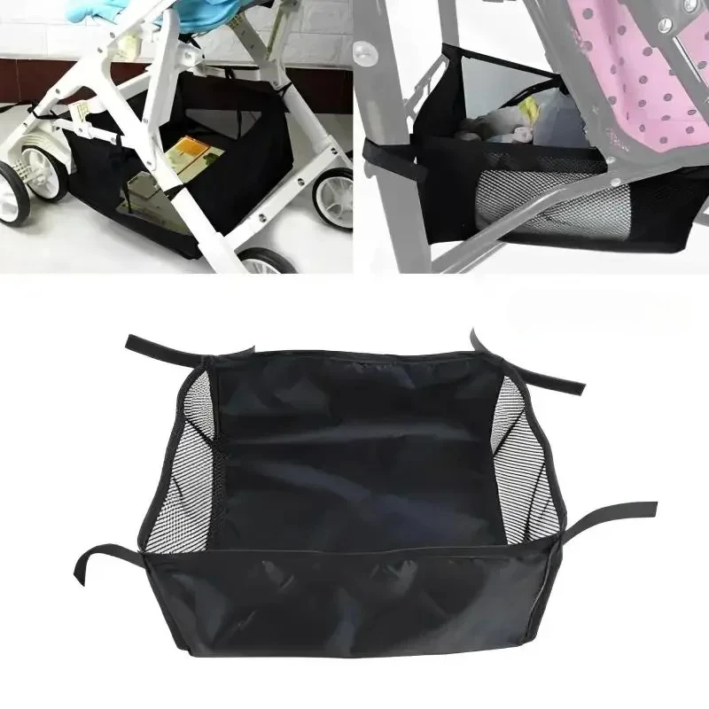 

35 * 38cm Portable Stroller Bottom Basket Storage Bag Baby Stroller Storage Basket Universal Shopping Bottom Basket Accessories