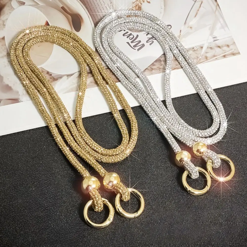 Glitter คริสตัล Rhinestone เชือกโทรศัพท์ Bright Bling Bling โทรศัพท์ Anti-lost เชือก Crossbody แขวนสายโทรศัพท์อุปกรณ์เสริม