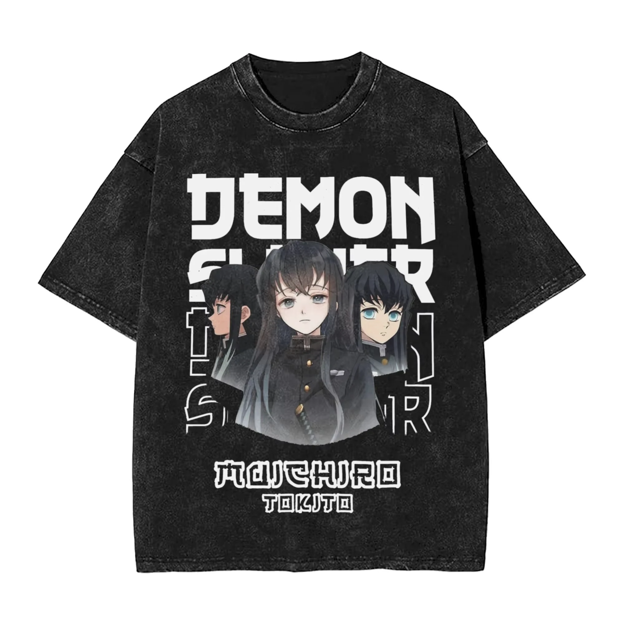 

Футболки Giyu Tomioka - Demon Slayer, винтажные футболки в стиле стритвир, хип-хоп, для мужчин и женщин, хлопок, Harajuku