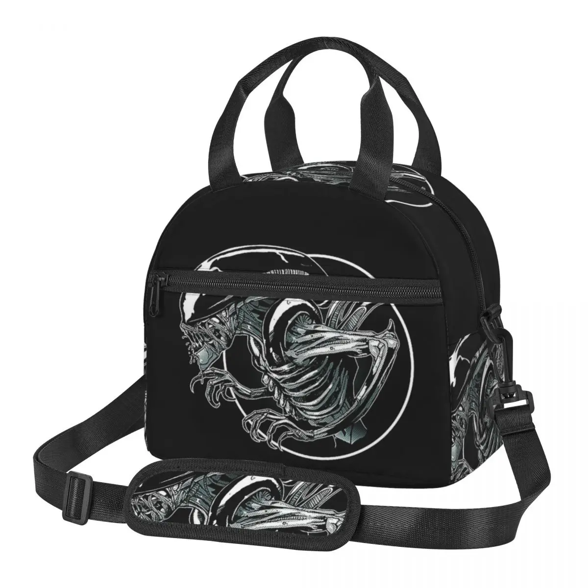 Xenomorph Alien Lunch Bags Insulated Bento Box Waterproof Lunch Tote Picnic Bags Cooler Bag for Woman Children