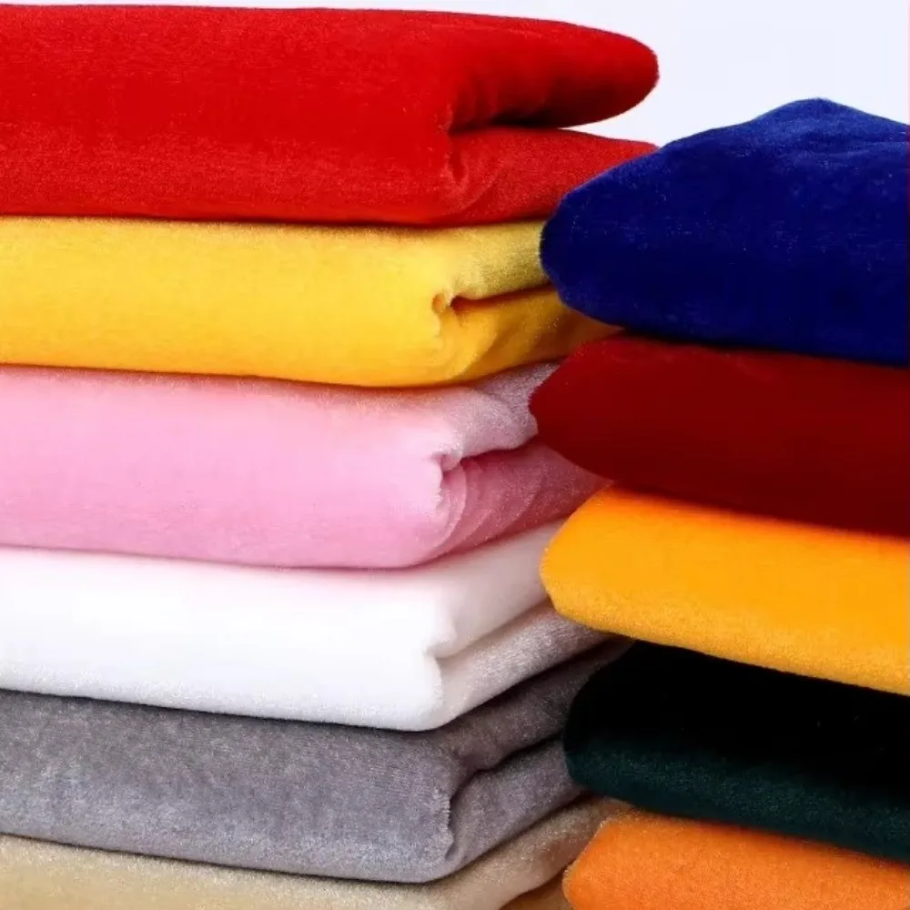

160*100cm Velvet Fabric Soft Solid Color Table Cloth Curtain Fabrics Thicken Flannelette Sewing Material Flannelette