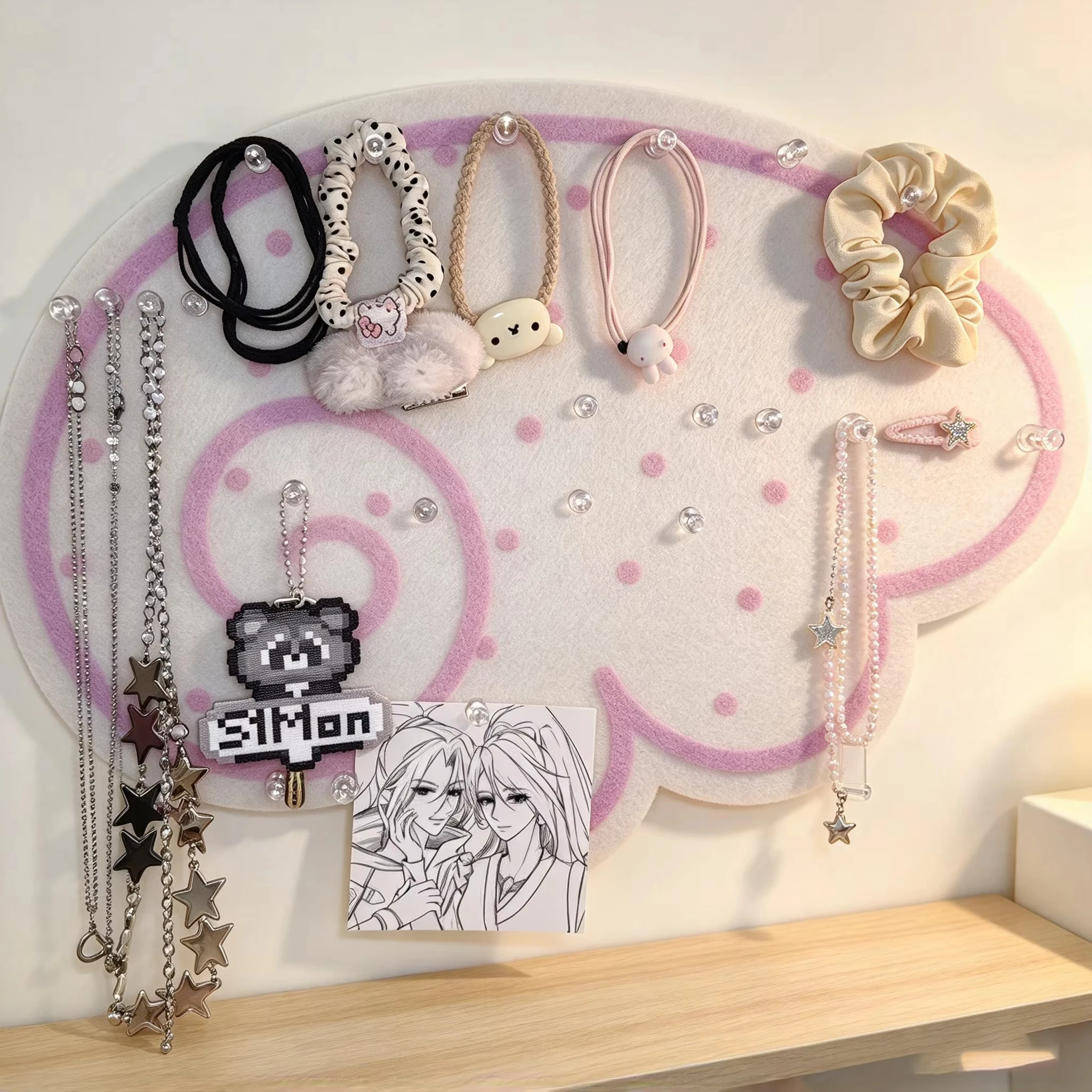 New Japanese Style Angel Wing Shaped Felt Room Decoration Cute Storage Decorative Wall Photo Wall Bedroom Living Room Decoration